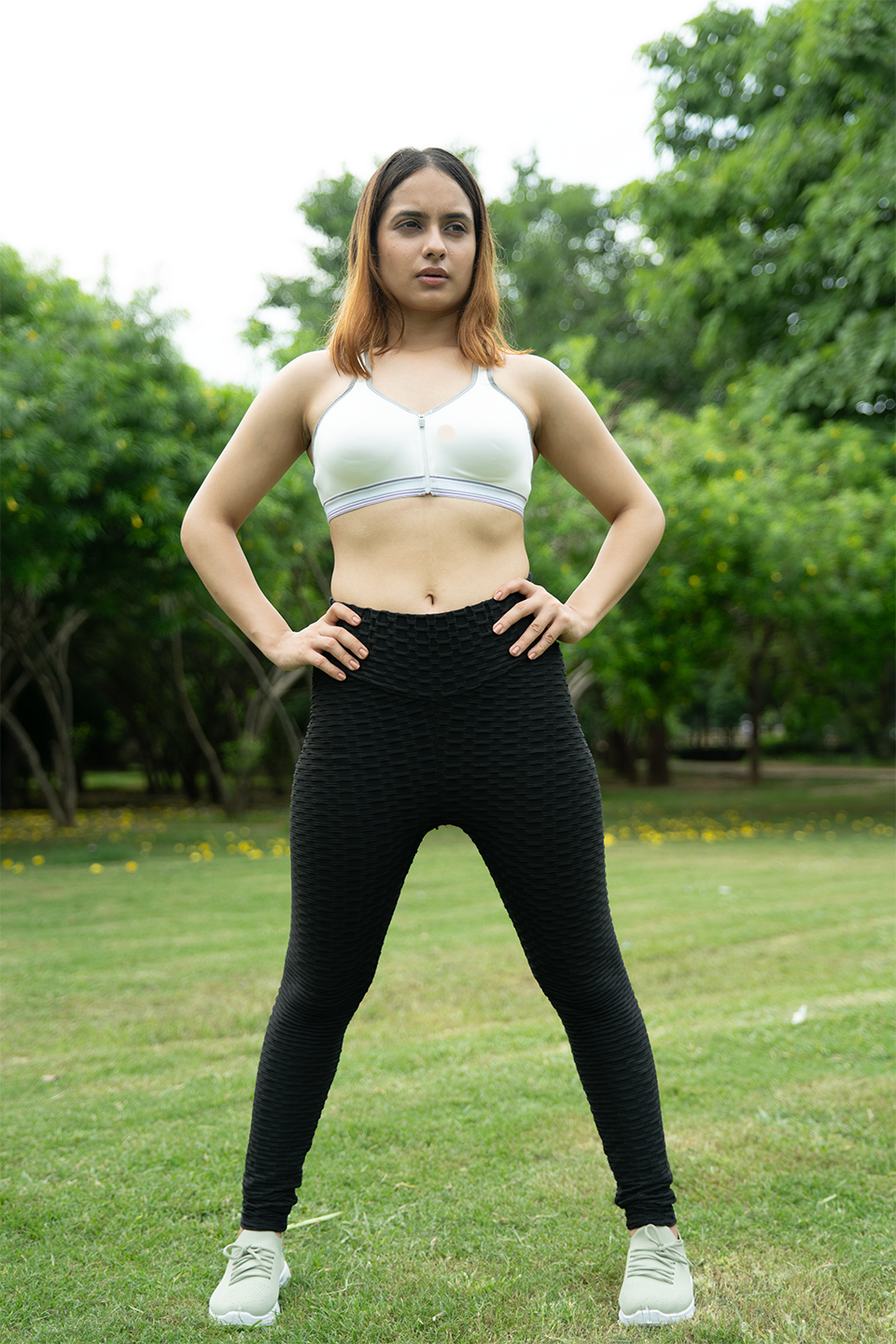 revoue quick dry high impact wirefree racerback light padded nylon spandex sports bra