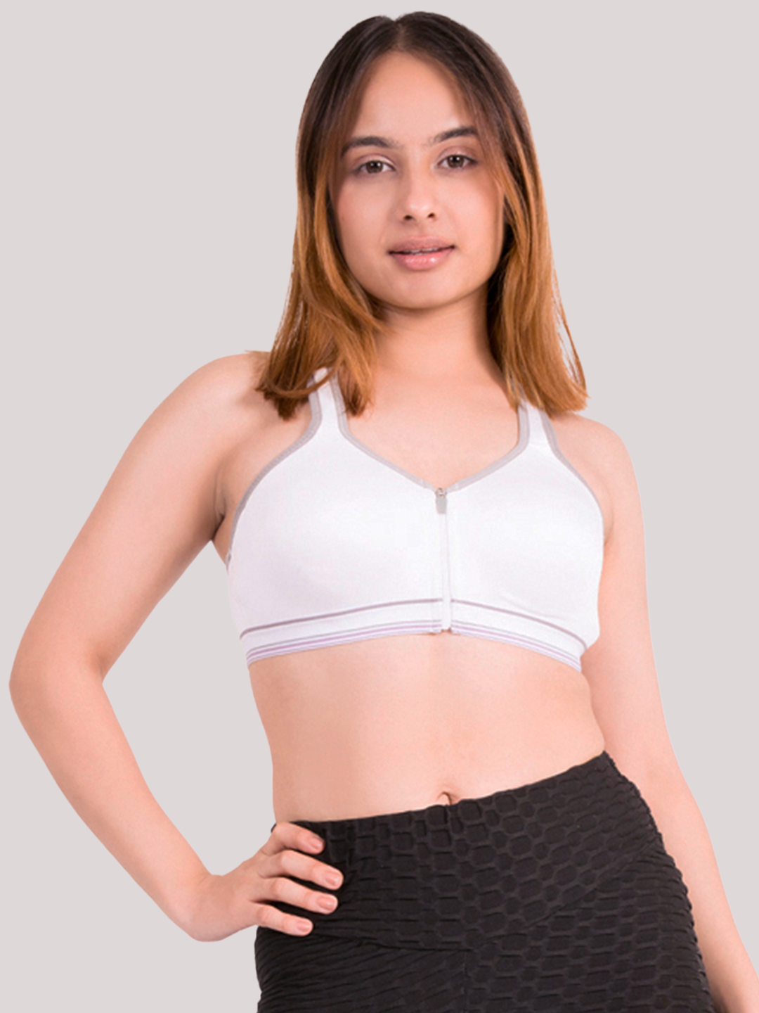 revoue quick dry high impact wirefree racerback light padded nylon spandex sports bra