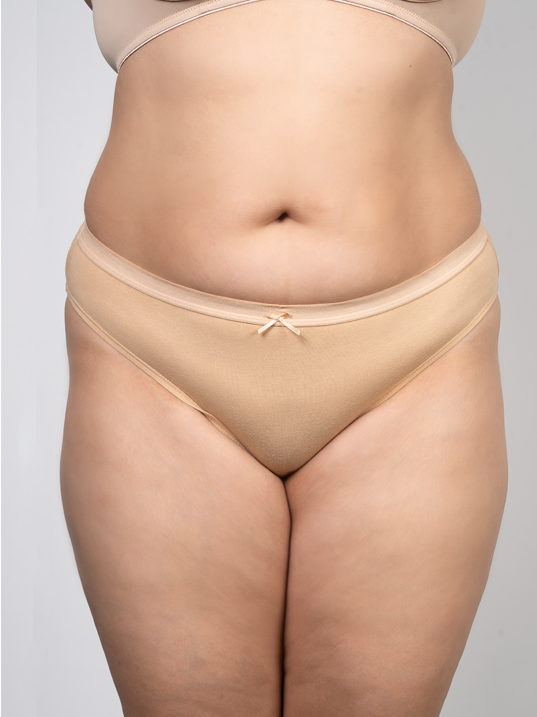 revoue premium padded wirefree full coverage nude t-shirt bra and nude bikini panty combo