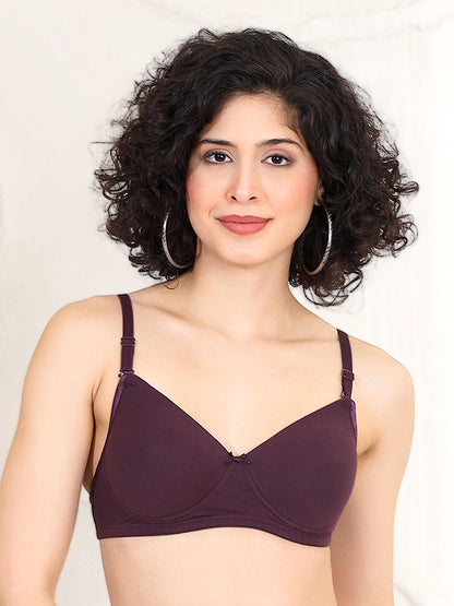 Women's Cotton Rich lightly Padded T-Shirt Bra - backless, Everyday Comfort