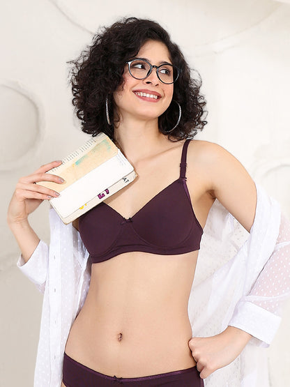 Women's Cotton Rich lightly Padded T-Shirt Bra - backless, Everyday Comfort