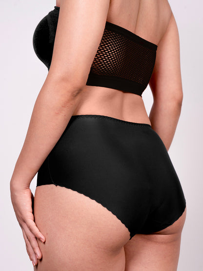revoue black tube bra & revoue seamless black hipster panty combo