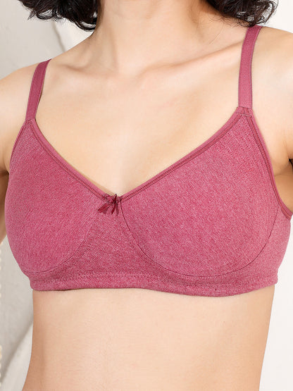 revoue everyday premium antimicrobial non-padded wirefree pure cotton 3/4th coverage t-shirt bra