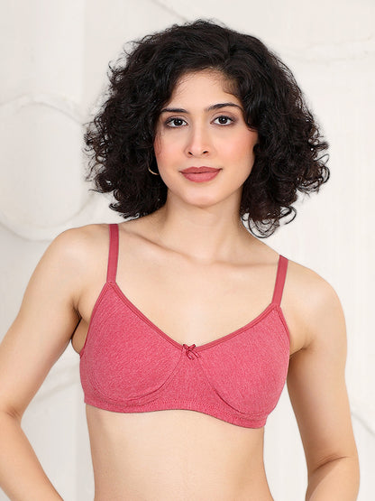 revoue everyday premium antimicrobial non-padded wirefree pure cotton 3/4th coverage t-shirt bra