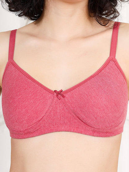 revoue everyday premium antimicrobial non-padded wirefree pure cotton 3/4th coverage t-shirt bra
