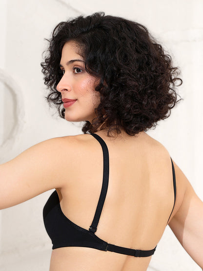 Women's Cotton Rich lightly Padded T-Shirt Bra - backless, Everyday Comfort