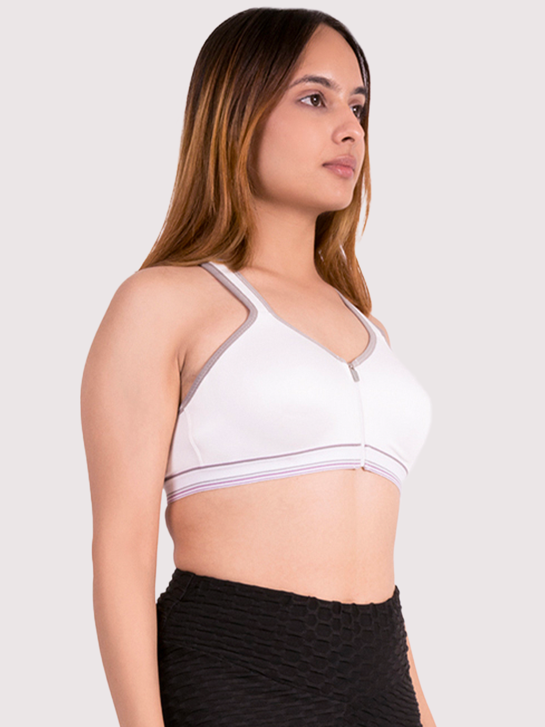 revoue quick dry high impact wirefree racerback light padded nylon spandex sports bra