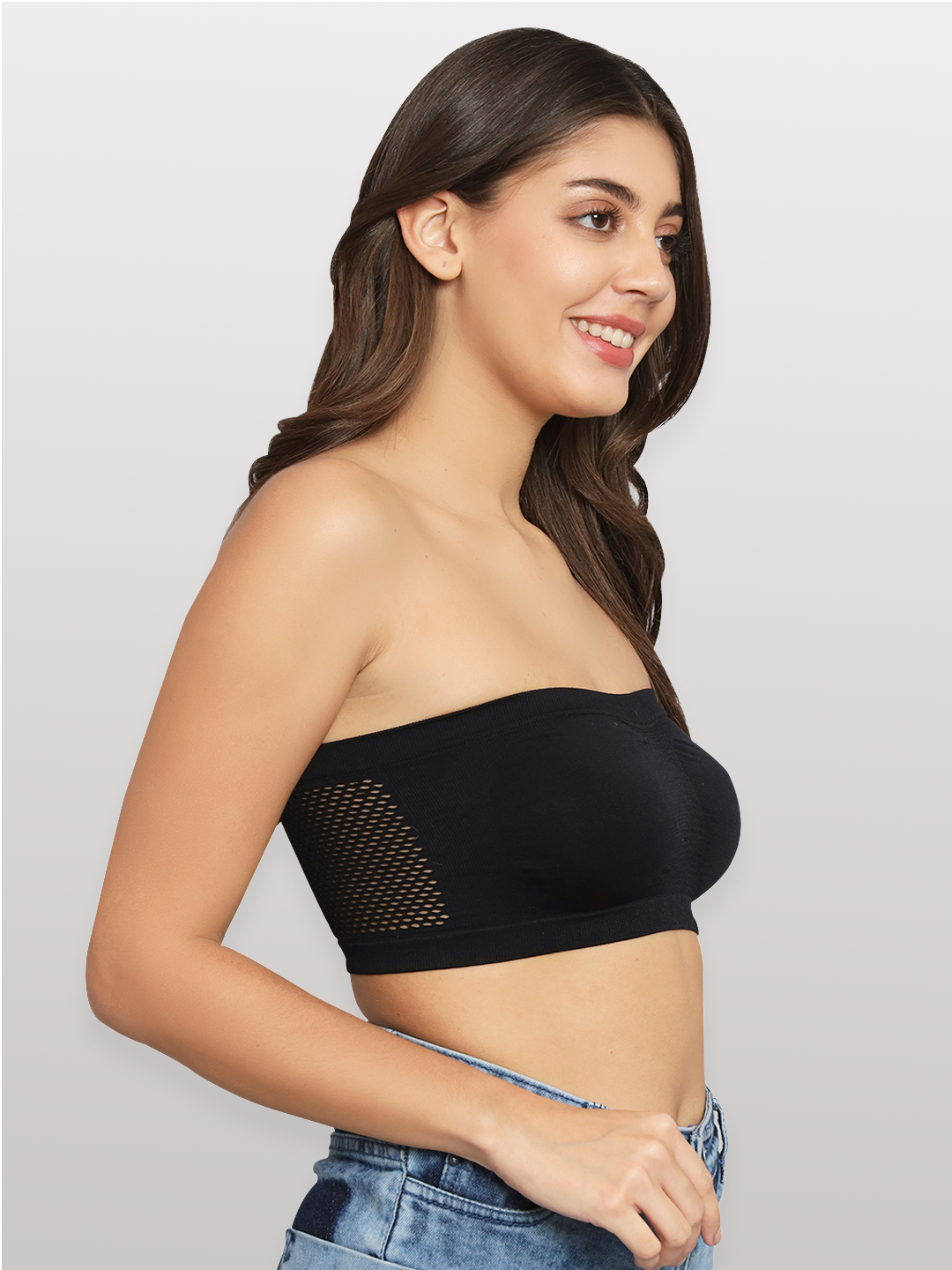 revoue wirefree strapless nylon elastane full coverage tube bra