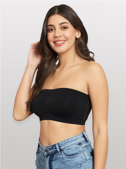 revoue wirefree strapless nylon elastane full coverage tube bra