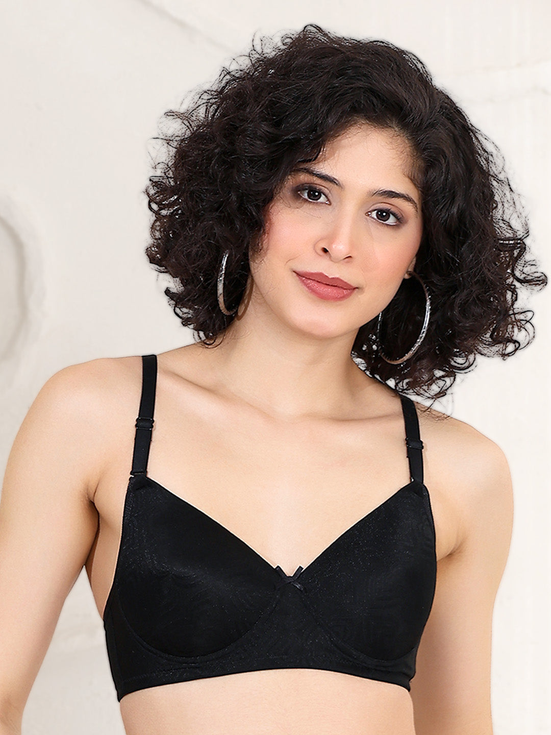 Vibrant lightly padded multi hearts jaquard bra