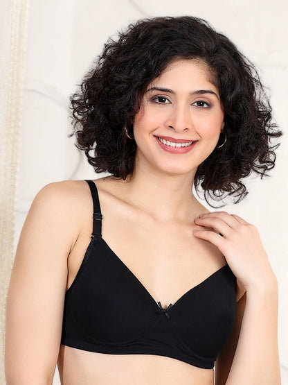 Women's Cotton Rich lightly Padded T-Shirt Bra - backless, Everyday Comfort