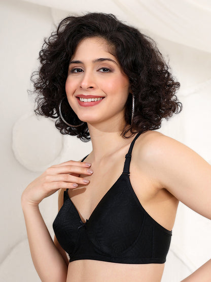 Vibrant lightly padded multi hearts jaquard bra