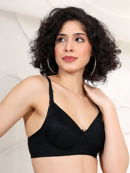 Vibrant lightly padded multi hearts jaquard bra