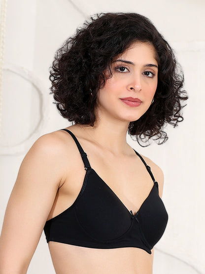 Women's Cotton Rich lightly Padded T-Shirt Bra - backless, Everyday Comfort