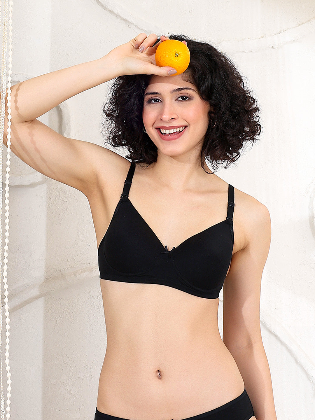 Women's Cotton Rich lightly Padded T-Shirt Bra - backless, Everyday Comfort