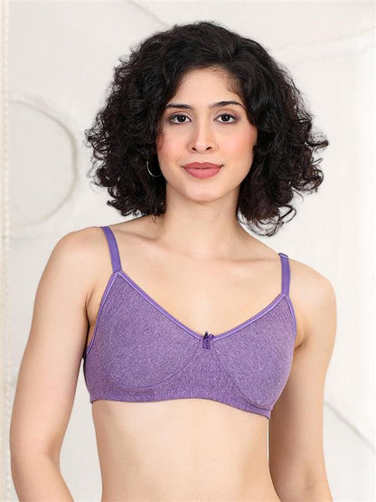 revoue everyday premium antimicrobial non-padded wirefree pure cotton 3/4th coverage t-shirt bra