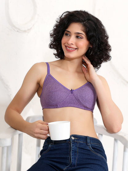revoue everyday premium antimicrobial non-padded wirefree pure cotton 3/4th coverage t-shirt bra