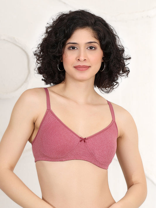 revoue everyday premium antimicrobial non-padded wirefree pure cotton 3/4th coverage t-shirt bra