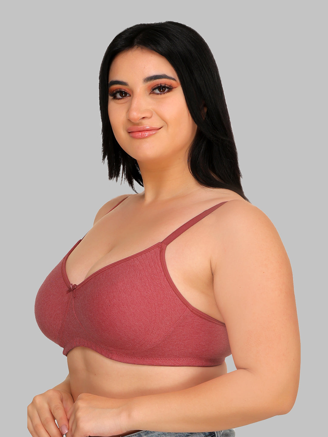 revoue everyday premium antimicrobial non-padded wirefree pure cotton 3/4th coverage t-shirt bra