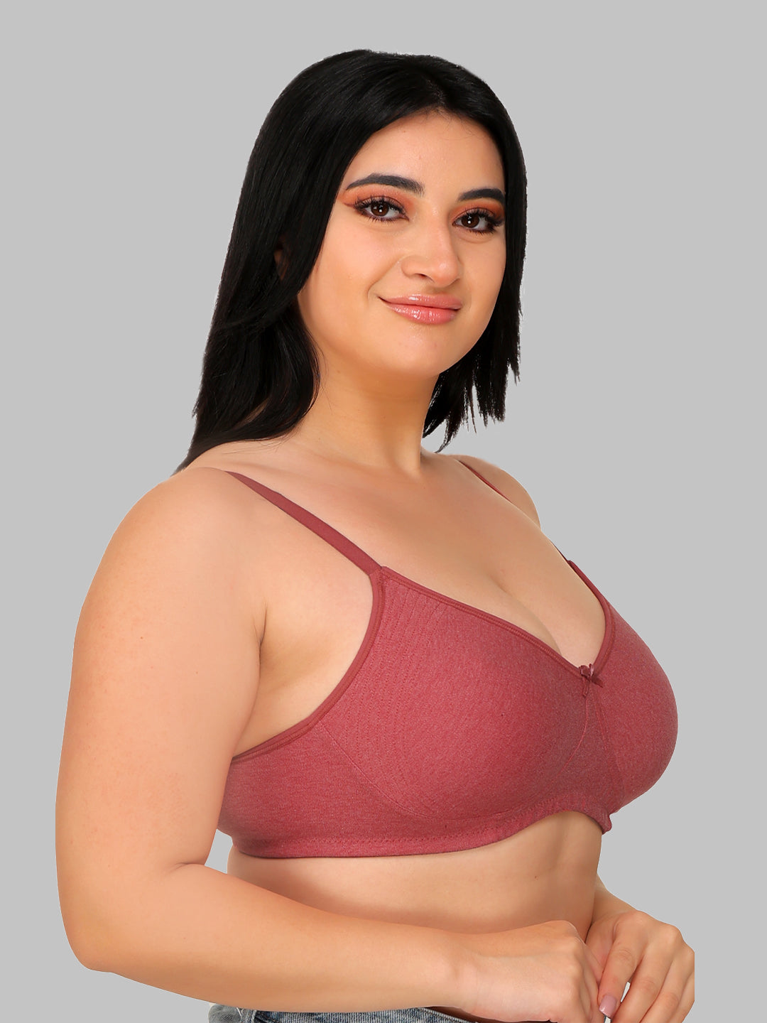 revoue everyday premium antimicrobial non-padded wirefree pure cotton 3/4th coverage t-shirt bra