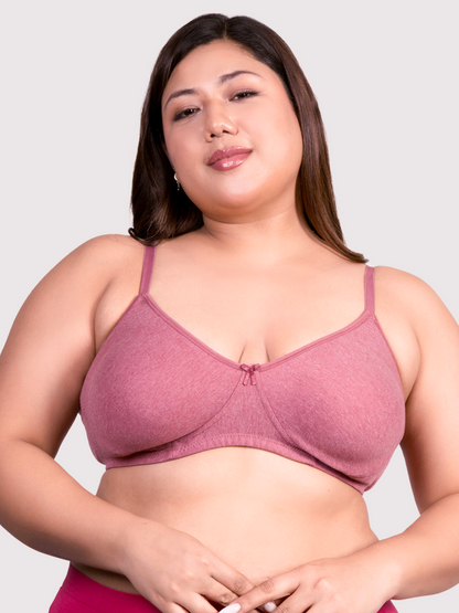 revoue everyday premium antimicrobial non-padded wirefree pure cotton 3/4th coverage t-shirt bra