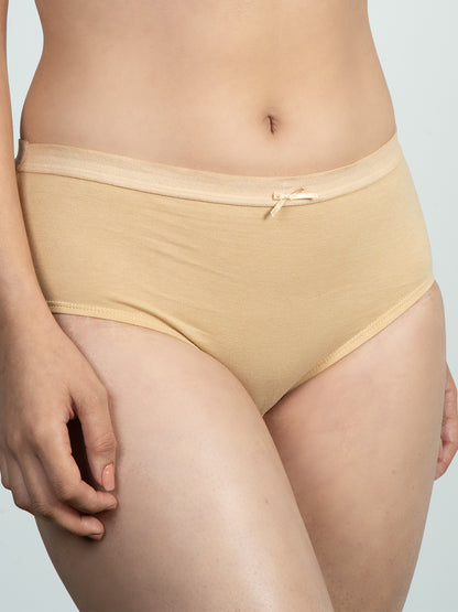 revoue premium padded wirefree full coverage nude t-shirt bra and beige hipster panty combo