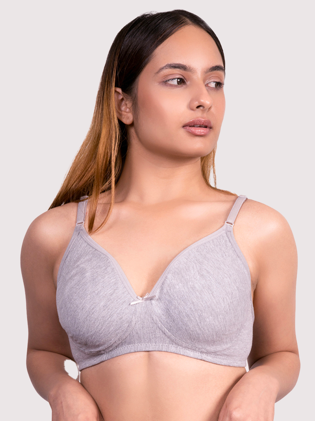 revoue everyday antimicrobial non-padded wirefree pure cotton 3/4th coverage t-shirt bra