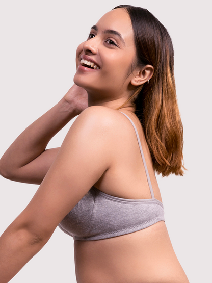 revoue everyday antimicrobial non-padded wirefree pure cotton 3/4th coverage t-shirt bra