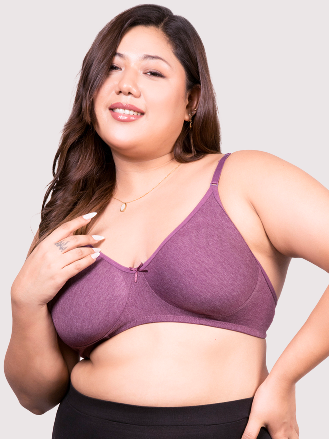 revoue everyday antimicrobial non-padded wirefree pure cotton 3/4th coverage t-shirt bra