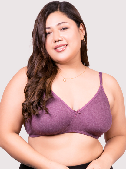 revoue everyday antimicrobial non-padded wirefree pure cotton 3/4th coverage t-shirt bra